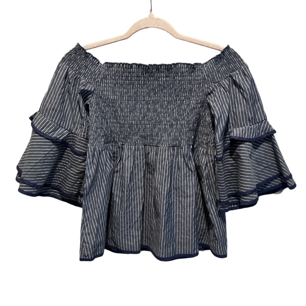 American Eagle Outfitters off-the-shoulder striped blouse. Size S. - Picture 2 of 10